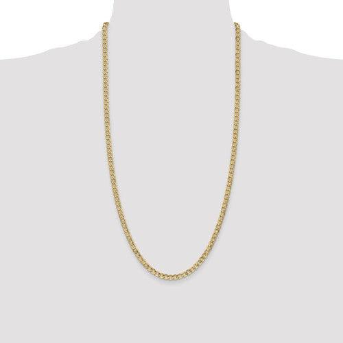 14k 4.3mm Semi-Solid Curb Link Chain - Seattle Gold Grillz