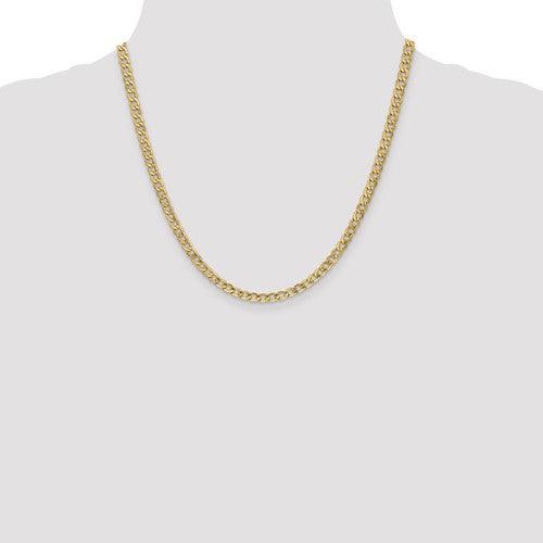14k 4.3mm Semi-Solid Curb Link Chain - Seattle Gold Grillz