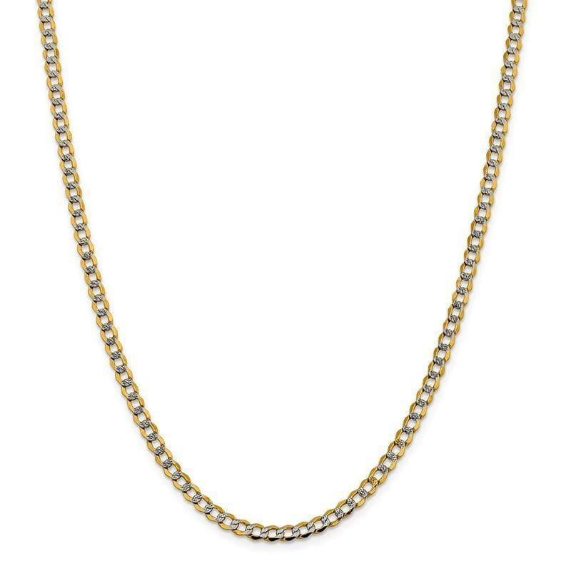 14k 4.3mm Semi-solid Pave Curb Chain - Seattle Gold Grillz