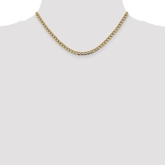 14k 4.3mm Semi-solid Pave Curb Chain - Seattle Gold Grillz