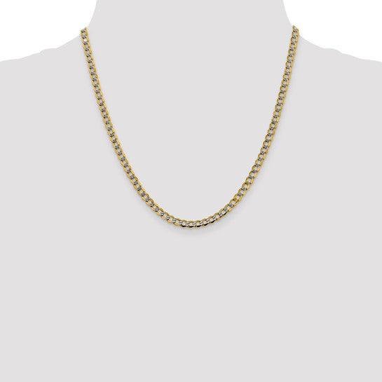 14k 4.3mm Semi-solid Pave Curb Chain - Seattle Gold Grillz