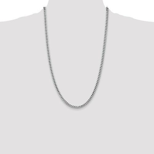 14k 4.3mm Solid White Gold Miami Cuban Link Chain - Seattle Gold Grillz