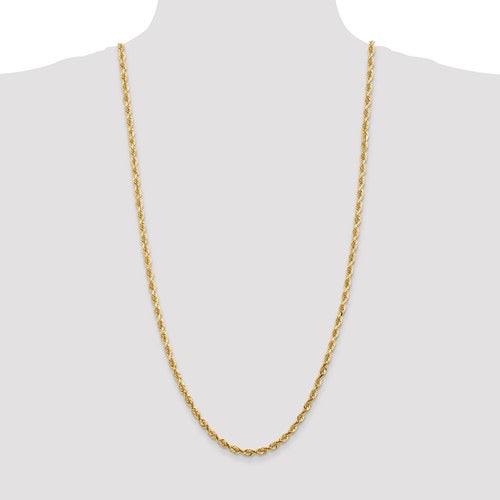 14k 4.5mm Diamond-cut Quadruple Rope Chain - Seattle Gold Grillz