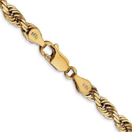 14k 4.5mm Diamond-cut Quadruple Rope Chain - Seattle Gold Grillz