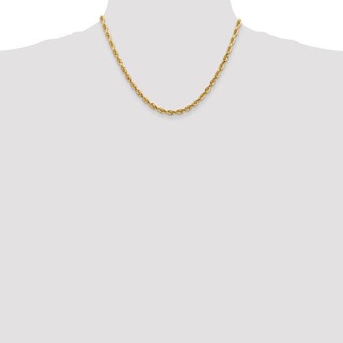 14k 4.5mm Diamond-cut Quadruple Rope Chain - Seattle Gold Grillz