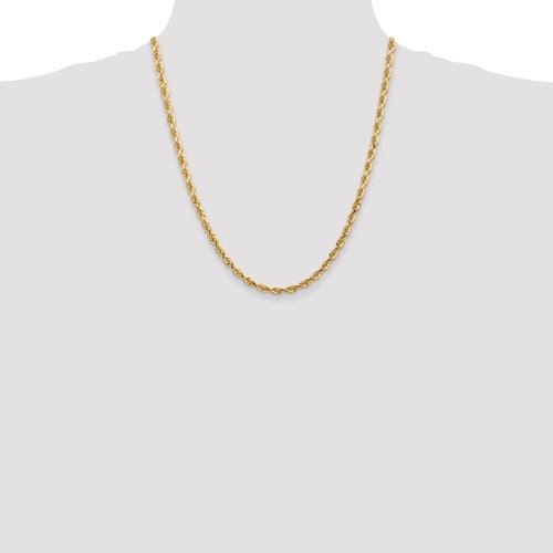 14k 4.5mm Diamond-cut Quadruple Rope Chain - Seattle Gold Grillz