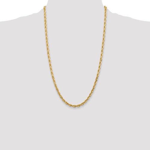 14k 4.5mm Diamond-cut Quadruple Rope Chain - Seattle Gold Grillz
