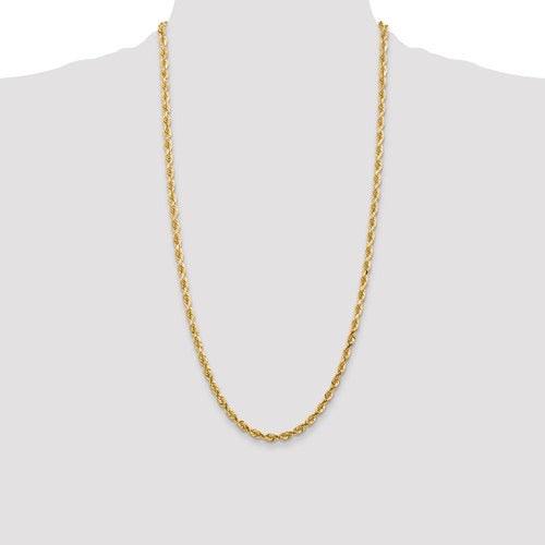 14k 4.5mm Diamond-cut Quadruple Rope Chain - Seattle Gold Grillz