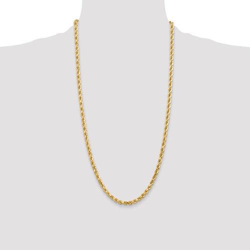 14k 4.5mm Diamond-cut Rope with Lobster Clasp Chain - Seattle Gold Grillz