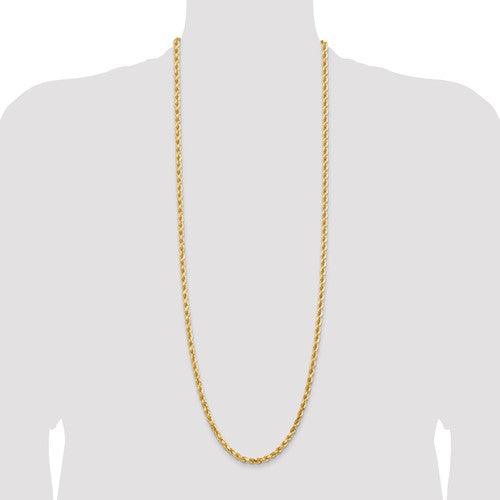14k 4.5mm Diamond-cut Rope with Lobster Clasp Chain - Seattle Gold Grillz