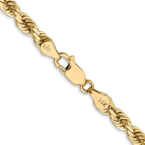 14k 4.5mm Diamond-cut Rope with Lobster Clasp Chain - Seattle Gold Grillz