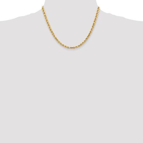14k 4.5mm Diamond-cut Rope with Lobster Clasp Chain - Seattle Gold Grillz