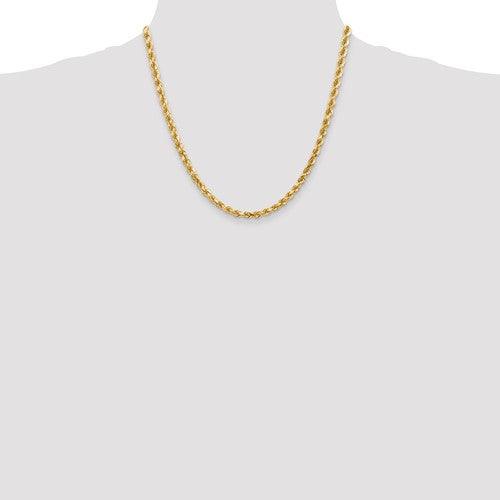 14k 4.5mm Diamond-cut Rope with Lobster Clasp Chain - Seattle Gold Grillz