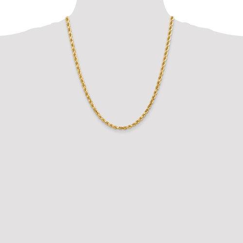 14k 4.5mm Diamond-cut Rope with Lobster Clasp Chain - Seattle Gold Grillz