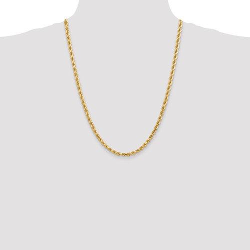 14k 4.5mm Diamond-cut Rope with Lobster Clasp Chain - Seattle Gold Grillz