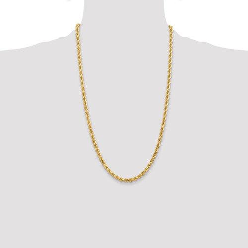 14k 4.5mm Diamond-cut Rope with Lobster Clasp Chain - Seattle Gold Grillz