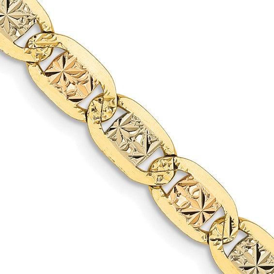 14k 4.65mm Tri-color Pave Valentino Chain - Seattle Gold Grillz