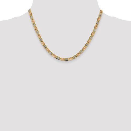 14k 4.65mm Tri-color Pave Valentino Chain - Seattle Gold Grillz