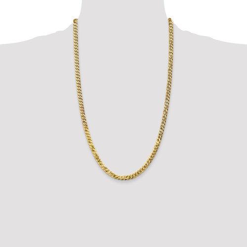 14k 4.75mm Beveled Curb Chain - Seattle Gold Grillz