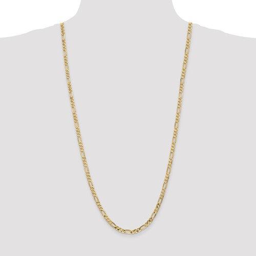 14k 4.75mm Flat Figaro Chain - Seattle Gold Grillz