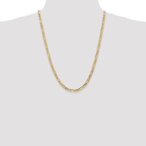 14k 4.75mm Flat Figaro Chain - Seattle Gold Grillz