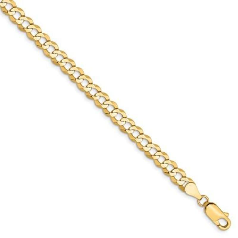 14k 4.7mm Solid Polished Light Flat Cuban Bracelet - Seattle Gold Grillz