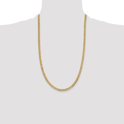 14k 4.7mm Solid Polished Light Flat Cuban Chain - Seattle Gold Grillz