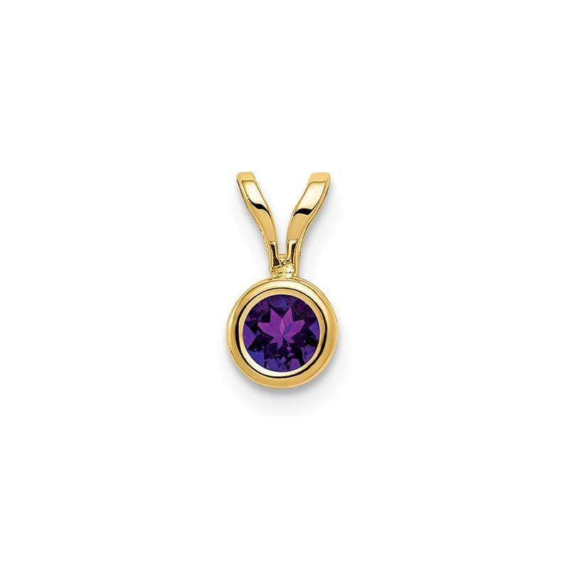 14k 4mm Amethyst bezel pendant - Seattle Gold Grillz