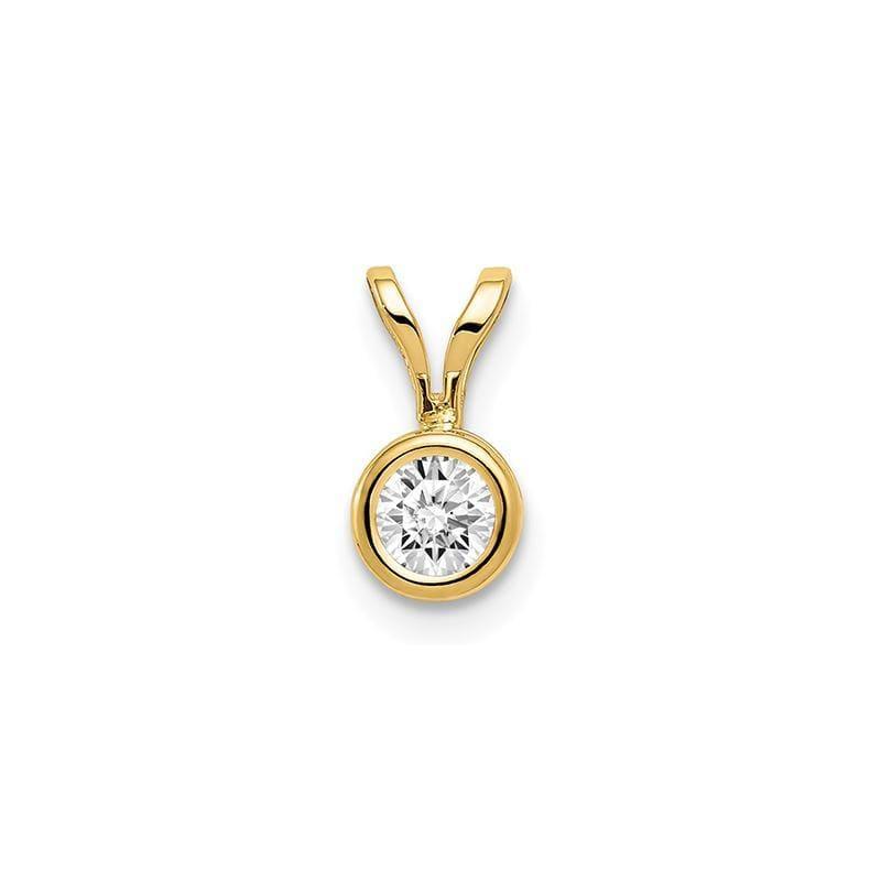 14k 4mm Cubic Zirconia bezel pendant - Seattle Gold Grillz