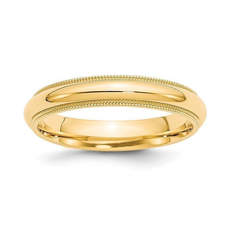 14k 4mm Milgrain Comfort Wedding Band - Seattle Gold Grillz