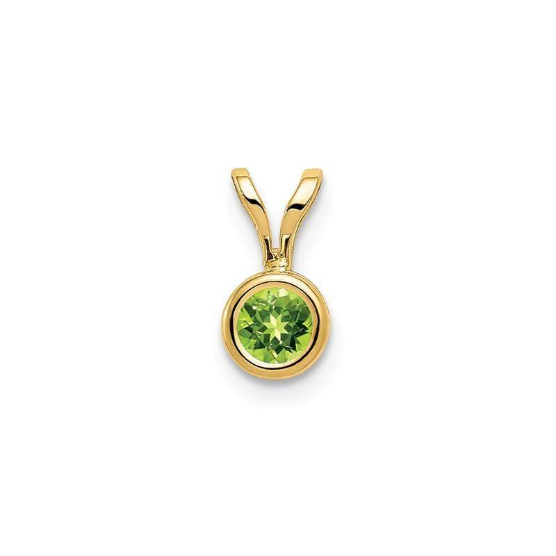 14k 4mm Peridot bezel pendant - Seattle Gold Grillz