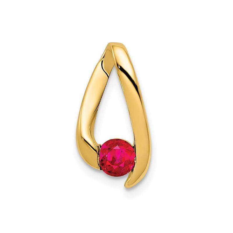 14k 4mm Ruby Pendant - Seattle Gold Grillz
