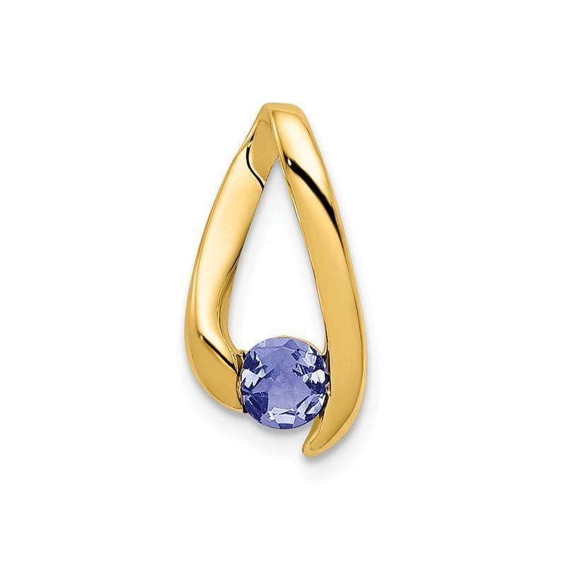 14k 4mm Tanzanite pendant - Seattle Gold Grillz
