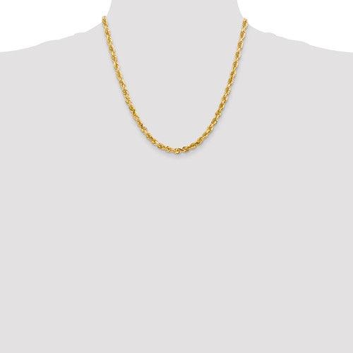 14k 5.0mm Diamond-cut Quadruple Rope Chain - Seattle Gold Grillz