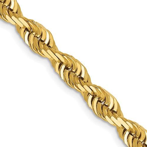 14k 5.0mm Diamond-cut Quadruple Rope Chain - Seattle Gold Grillz