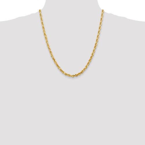 14k 5.0mm Diamond-cut Quadruple Rope Chain - Seattle Gold Grillz
