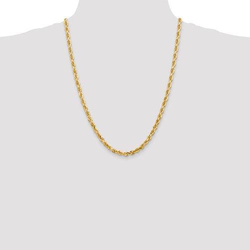14k 5.0mm Diamond-cut Quadruple Rope Chain - Seattle Gold Grillz