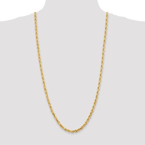 14k 5.0mm Diamond-cut Quadruple Rope Chain - Seattle Gold Grillz