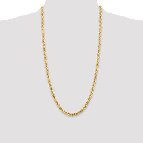 14k 5.0mm Diamond-cut Quadruple Rope Chain - Seattle Gold Grillz