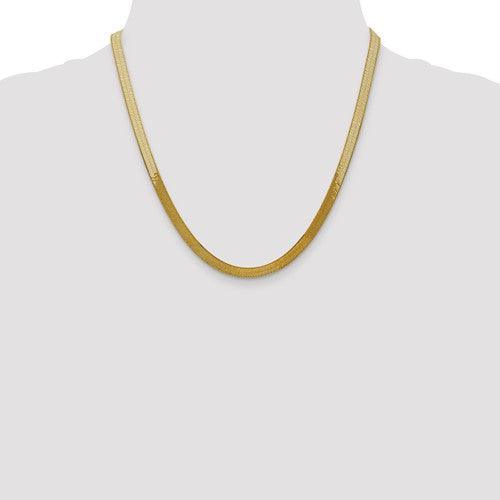 14k 5.0mm Silky Herringbone Chain - Seattle Gold Grillz