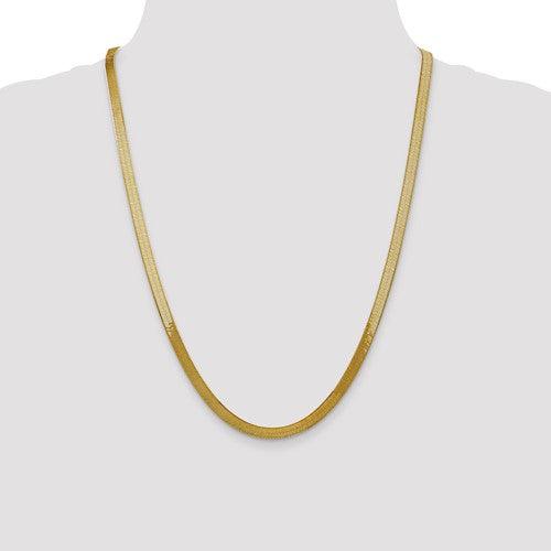 14k 5.0mm Silky Herringbone Chain - Seattle Gold Grillz