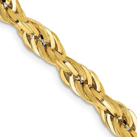 14k 5.4mm Semi-Solid Rope Chain - Seattle Gold Grillz