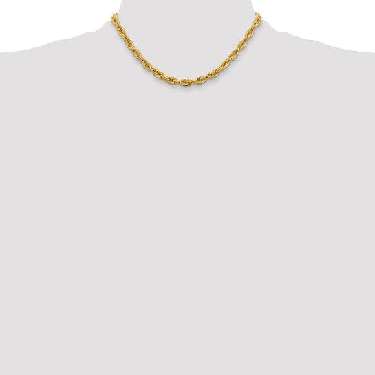 14k 5.4mm Semi-Solid Rope Chain - Seattle Gold Grillz