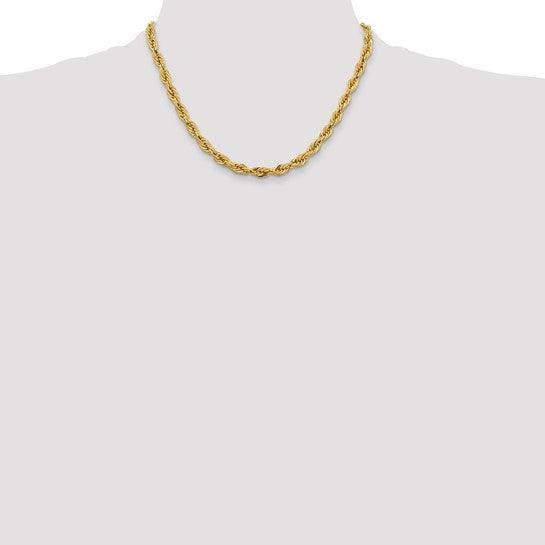 14k 5.4mm Semi-Solid Rope Chain - Seattle Gold Grillz