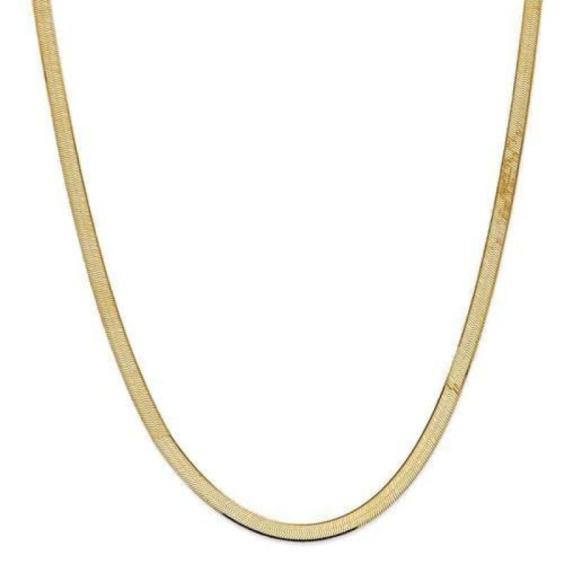 14k 5.5mm Silky Herringbone Chain - Seattle Gold Grillz