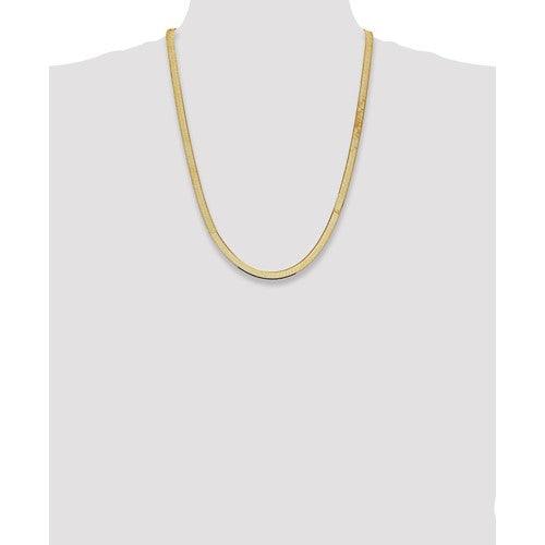 14k 5.5mm Silky Herringbone Chain - Seattle Gold Grillz