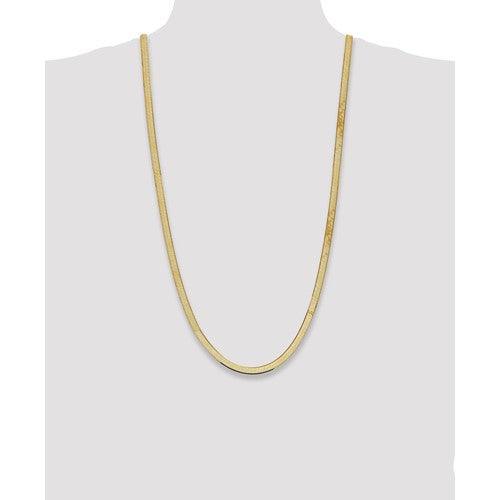 14k 5.5mm Silky Herringbone Chain - Seattle Gold Grillz