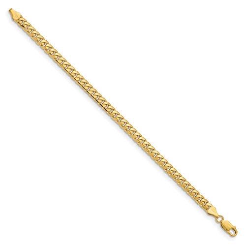 14k 5.5mm Solid Miami Cuban Bracelet - Seattle Gold Grillz