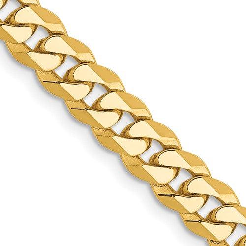 14k 5.75mm Beveled Curb Chain - Seattle Gold Grillz