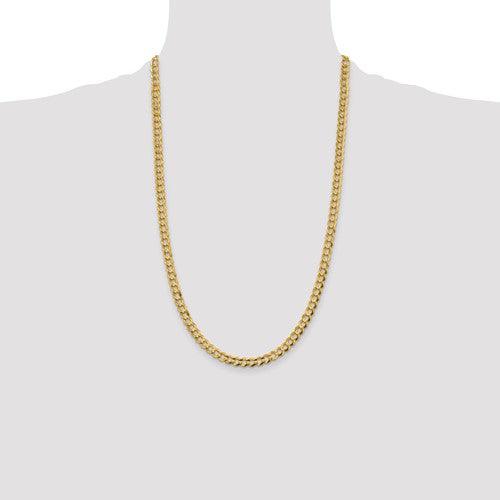 14k 5.9mm Solid Polished Light Flat Cuban Chain - Seattle Gold Grillz